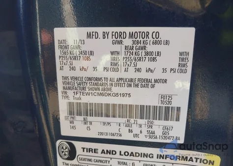 2013 Ford F-150 Xl из США, поврежденный, VIN 1FTEW1CM6DKG51975